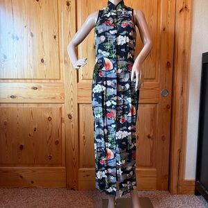 Vintage Y2K Rare Cache Qipao Asian Cheongsam Style Maxi Dress Size S